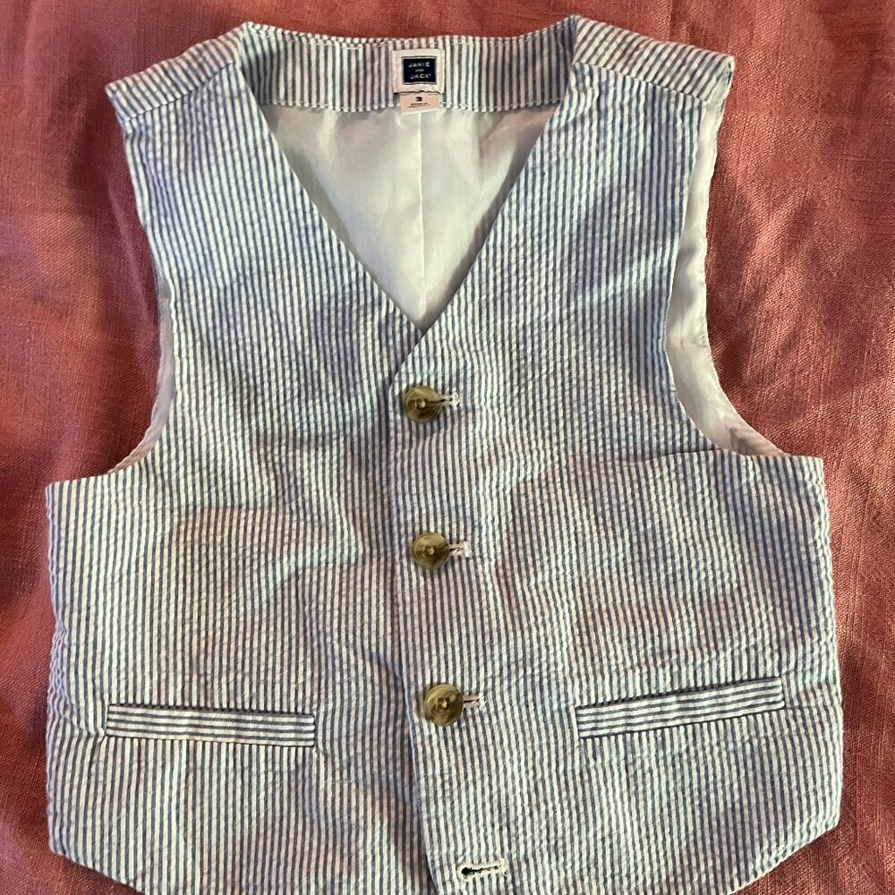 Janie and Jack Striped Seersucker Vest